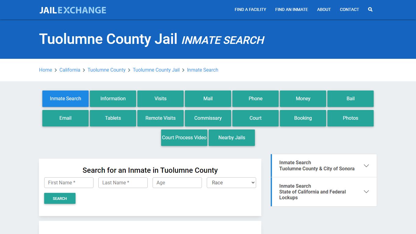 Tuolumne County Jail, CA Inmate Search: Roster & Mugshots